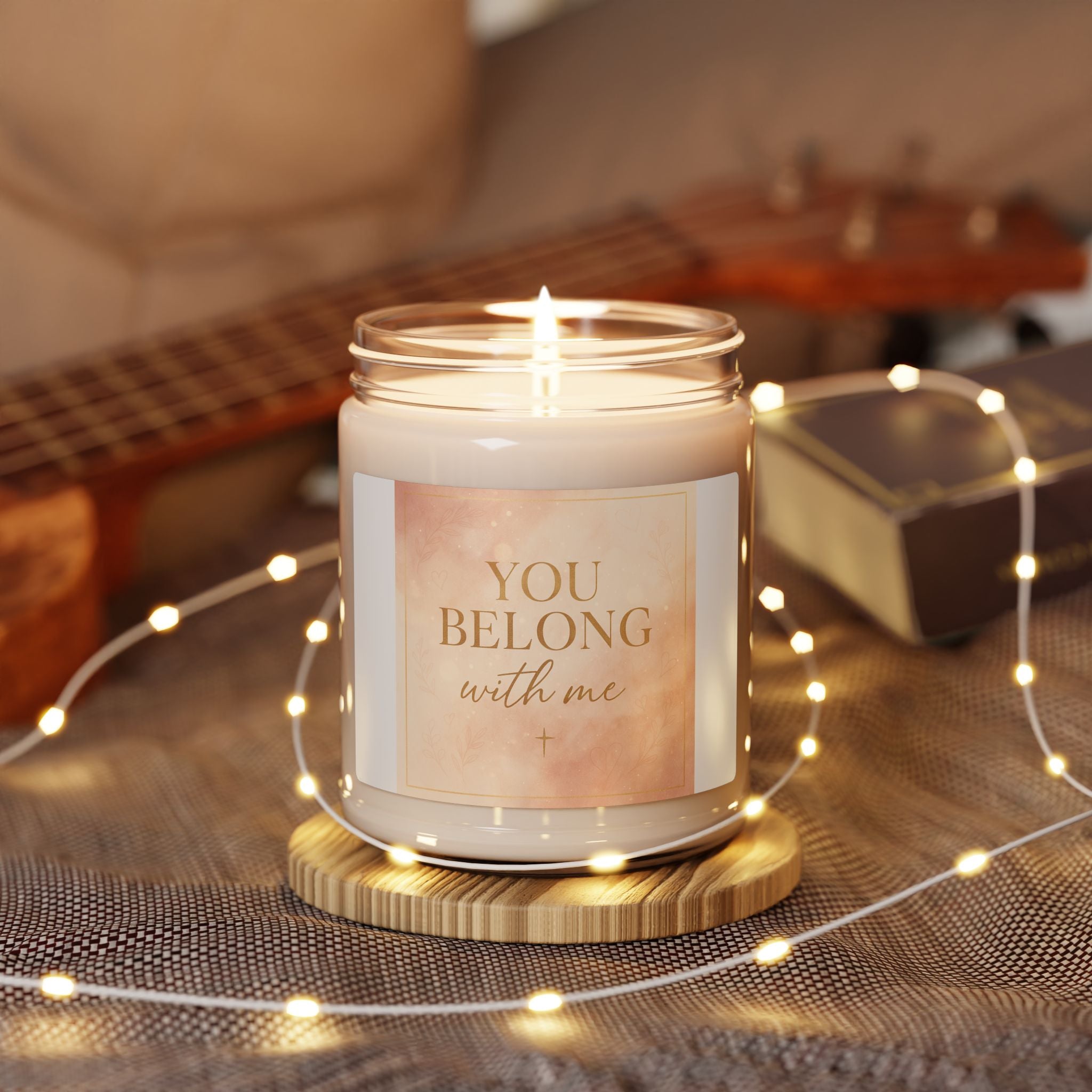 Scented Soy Candle — “You Belong With Me” Inspirational Jar (9oz)