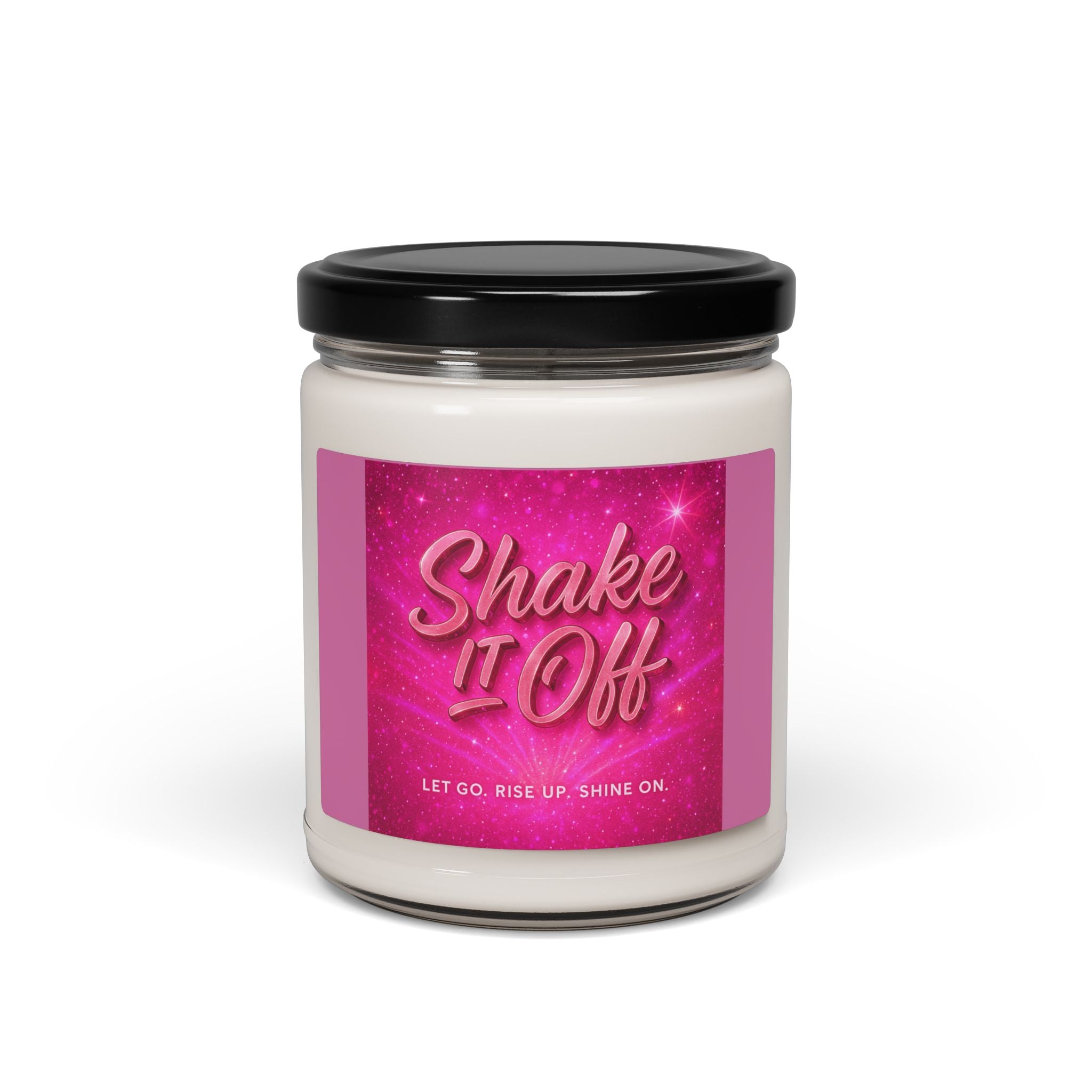 "Shake It Off" Scented Soy Candle, 9oz – Uplifting Pink Aromatherapy Jar